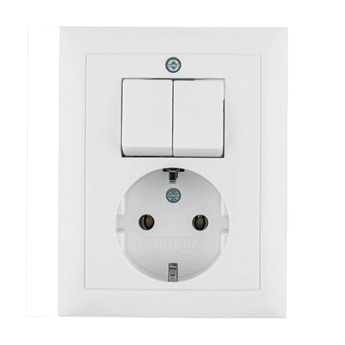 Combi serieschakelaar + WCD RA inbouw wit/wit