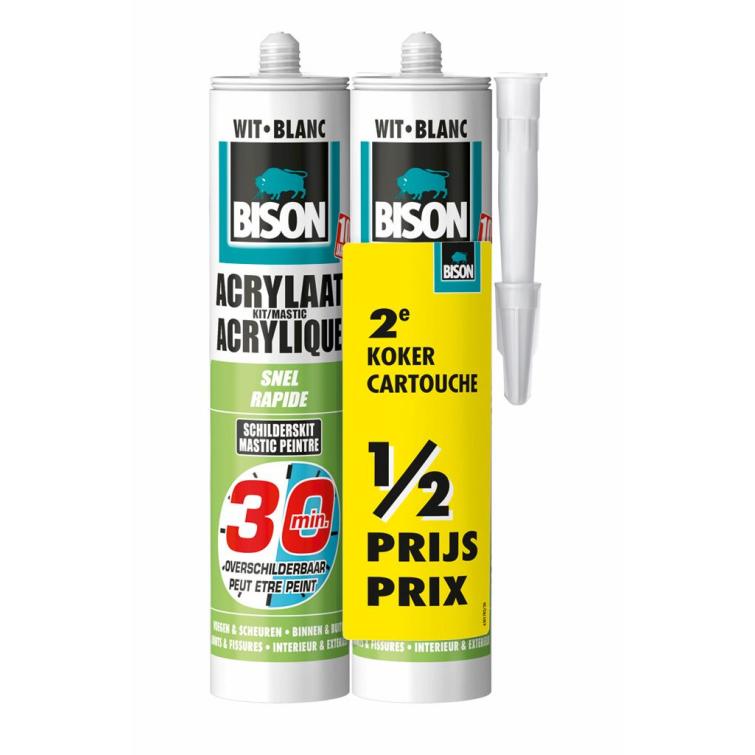 Bison acrylaatkit wit 310ml