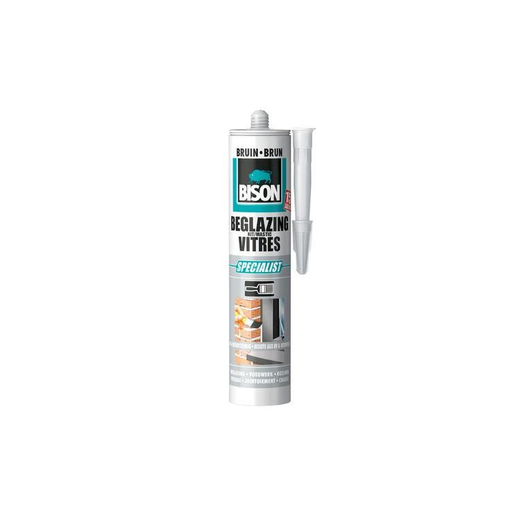 Bison beglazingskit snelhardend elastisch bruin 310ml