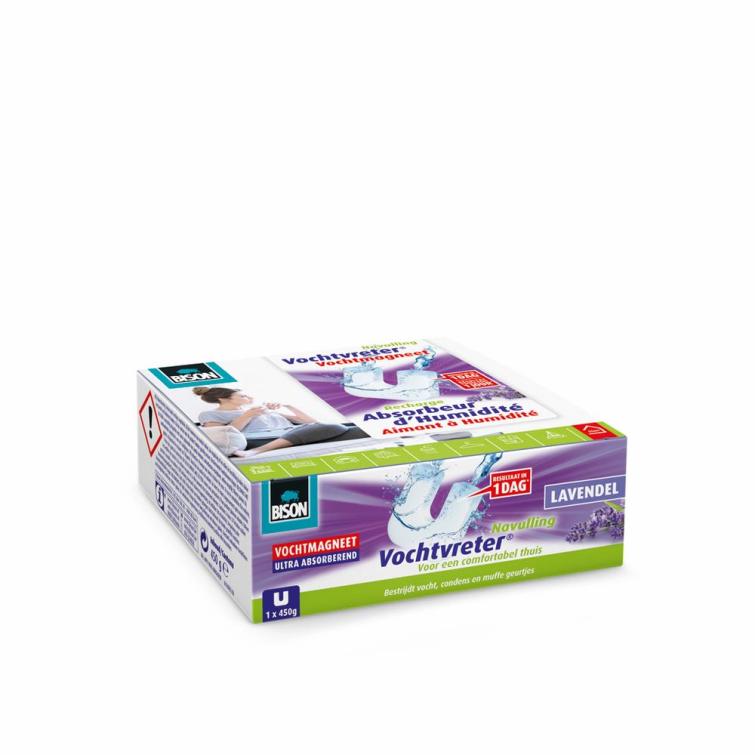 Bison vochtvreter magneet navulling lavendel 450gr