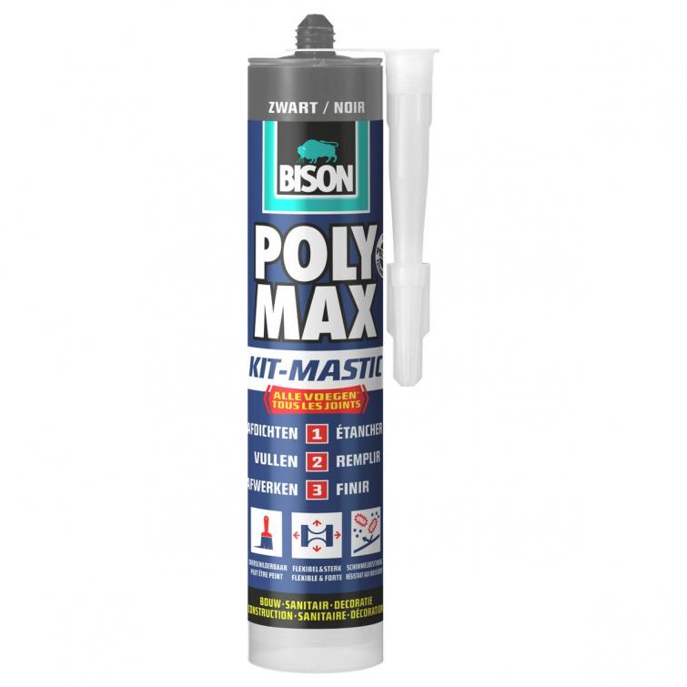 Bison Poly Max Sealant afdichtingskit elastisch zwart 280ml