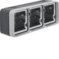 Opbouwbehuizing 3-voudig horizontaal W.1 grijs IP55