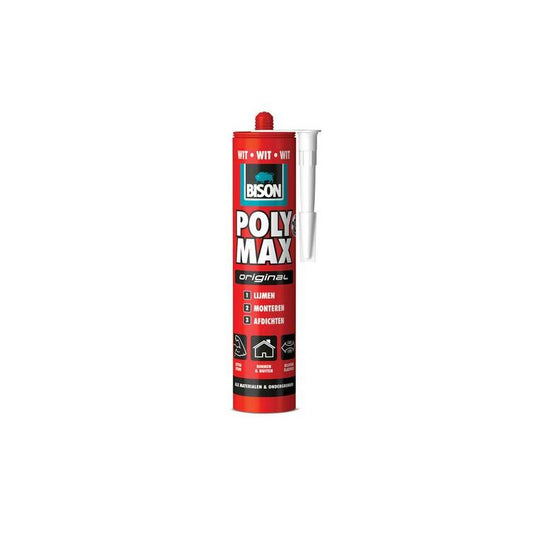 Bison universele montage lijm elastisch wit 425gr