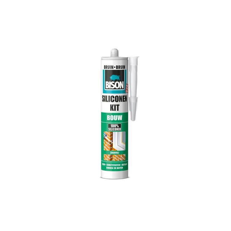 Bison siliconenkit elastisch bruin 310ml